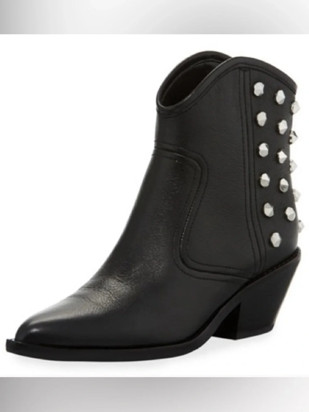 Marc Fisher LTD Baily studded western booties in black leather 6.5 women’s